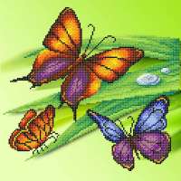 Рисунок на габардине М.П. Студия арт. Г-140 Трио бабочек
