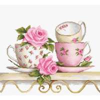 Набор для вышивания крестом LUCA-S арт. B2327 Чайные чашки с розами