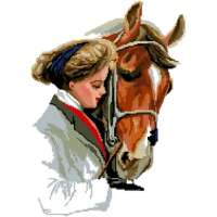 Набор для вышивания мулине "НИТЕКС" арт.2077 Девушка и лошадь