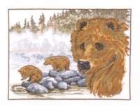 Набор для вышивания PERMIN арт.90-0174 Бурый медведь