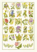 Набор для вышивания PERMIN арт.90-9000 Цветочный алфавит, ABC