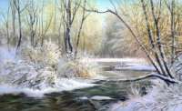 Рисунок на шелке МАТРЕНИН ПОСАД арт.37х49 - 4228 Зимняя река