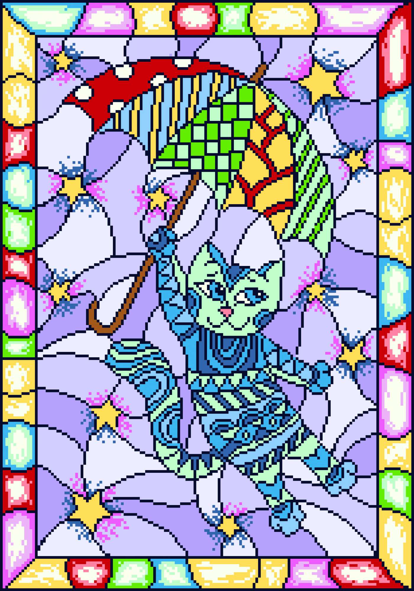 Рисунок кота витраж
