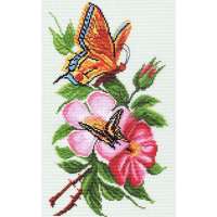Рисунок на канве МАТРЕНИН ПОСАД арт.28х37 - 1065 Бабочка на цветке