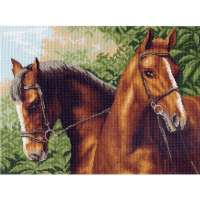 Рисунок на канве МАТРЕНИН ПОСАД арт.37х49 - 0608 Пара лошадей