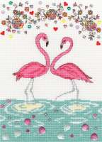 Набор для вышивания BOTHY THREADS арт.XKA9 Love flamingo (Любовь фламинго)