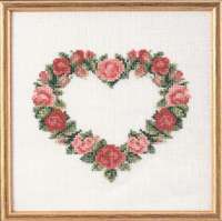 Набор для вышивания OEHLENSCHLAGER арт.73-65177 Сердце из красных роз