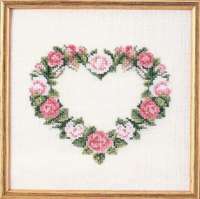 Набор для вышивания OEHLENSCHLAGER арт.73-65175 Сердце из розовых роз