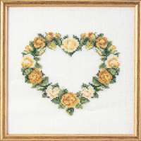 Набор для вышивания OEHLENSCHLAGER арт.73-65179 Сердце из желтых роз