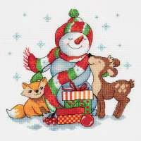 Набор для вышивания КЛАРТ арт. 8-292 Снеговик с подарками