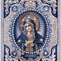Набор для вышивания хрустальными бусинами ОБРАЗА В КАМЕНЬЯХ арт. 7725 Богородица Умиление (Майерика) 