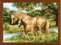 Набор для вышивания РИОЛИС "Лошадь с жеребёнком" арт.1258