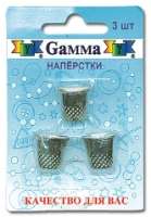 "Gamma" ТВ-03 Наперсток металл 3 шт в блистере №9 никель