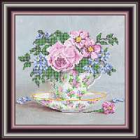 Рисунок на ткани RK LARKES арт. К3299 "Чашечка с цветами 2"