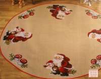Набор для вышивания коврика под ёлку PERMIN арт 45-1216 "Санта и снеговик"