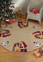 Набор для вышивания коврика под ёлку  PERMIN арт 45-3262 "Санта Клаус у камина"