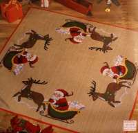Набор для вышивания коврика под ёлку PERMIN арт 45-1215 "Санта в санях"
