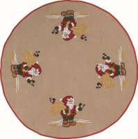 Набор для вышивания коврика под ёлку PERMIN арт 42-6601 "Санта с птичками"