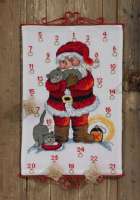 Набор для вышивания календаря  PERMIN арт 34-3265 "Санта с котами"